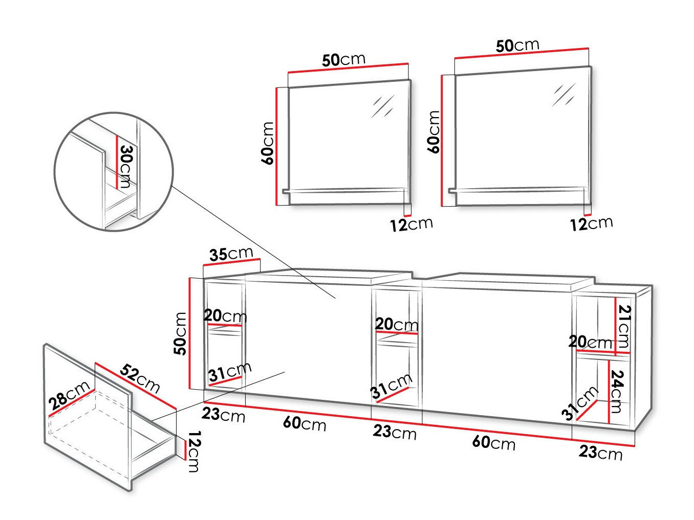 Badeværelsessæt Comfivo Delphinus IV (Hvid)