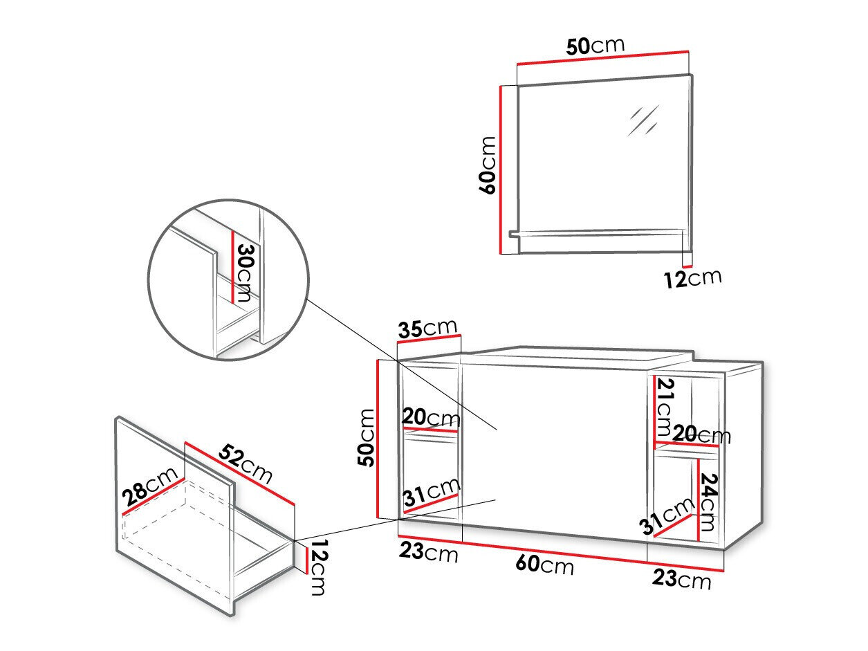 Badeværelsessæt Comfivo Livciro 108 (Sort + Grafit)