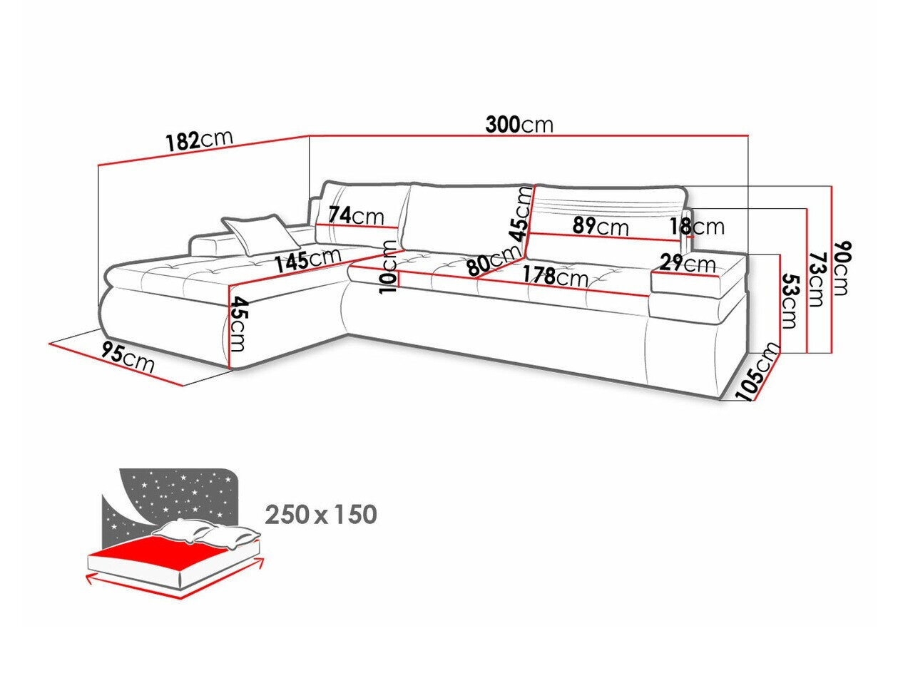 Hjørnesofa Temple 100 (Soft 066 + Lawa 02)