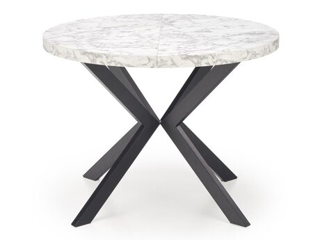 Tafel Houston 1495 (Wit marmer + Zwart)