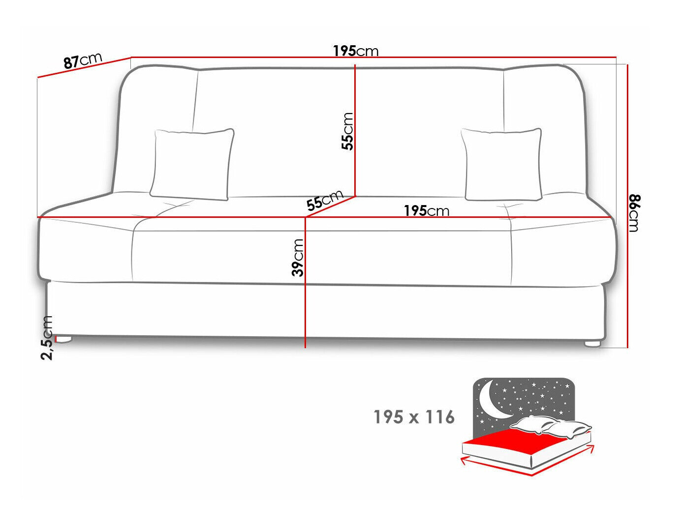 Sovesofa Comfivo 136 (Poso 01)