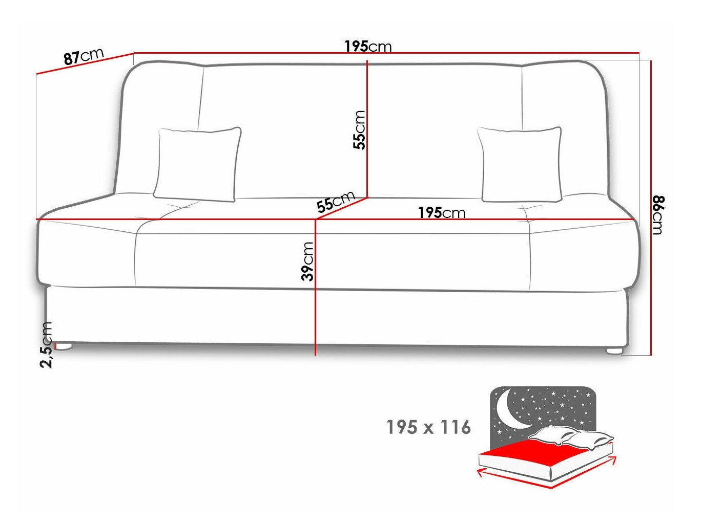 Sovesofa Comfivo 136 (Poso 05)