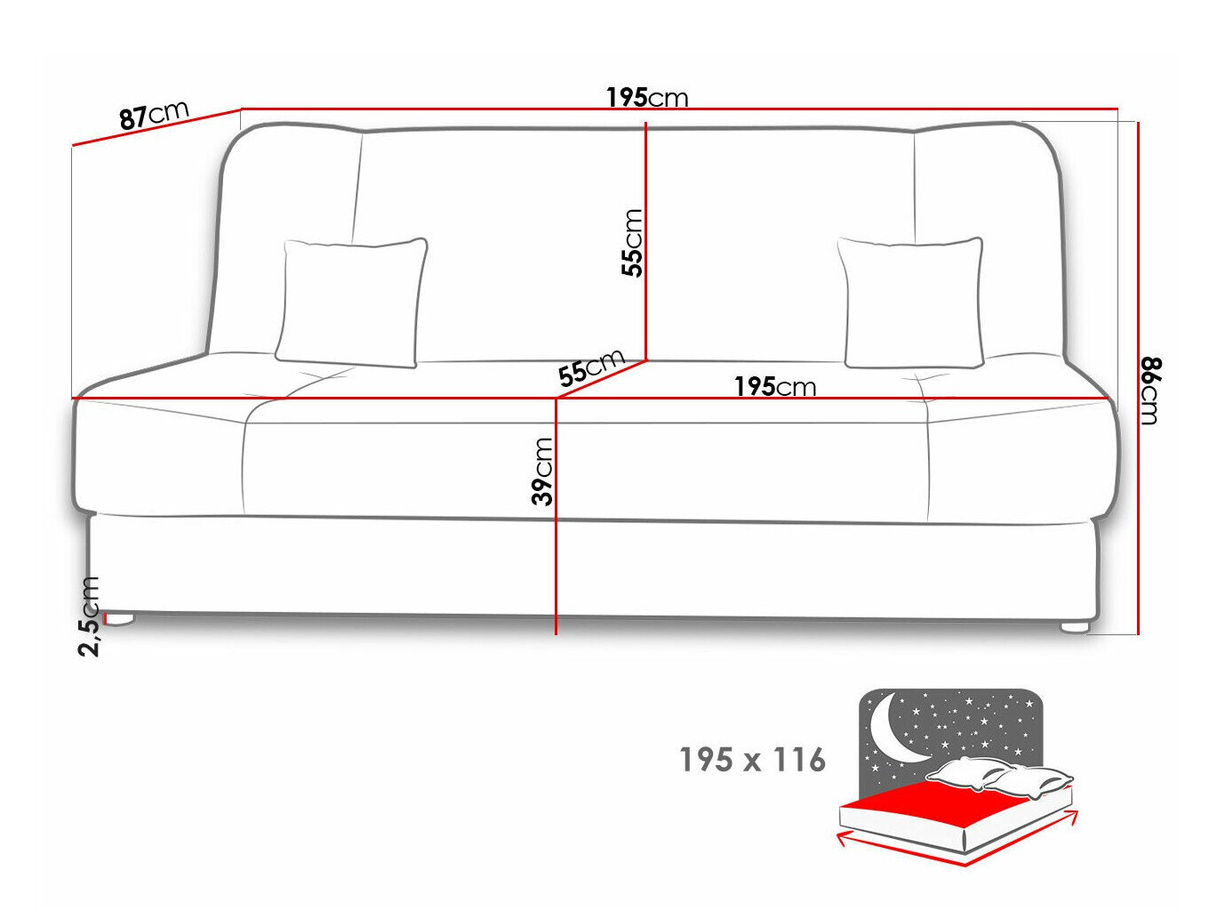 Sovesofa Comfivo Cera III (Poso 110)