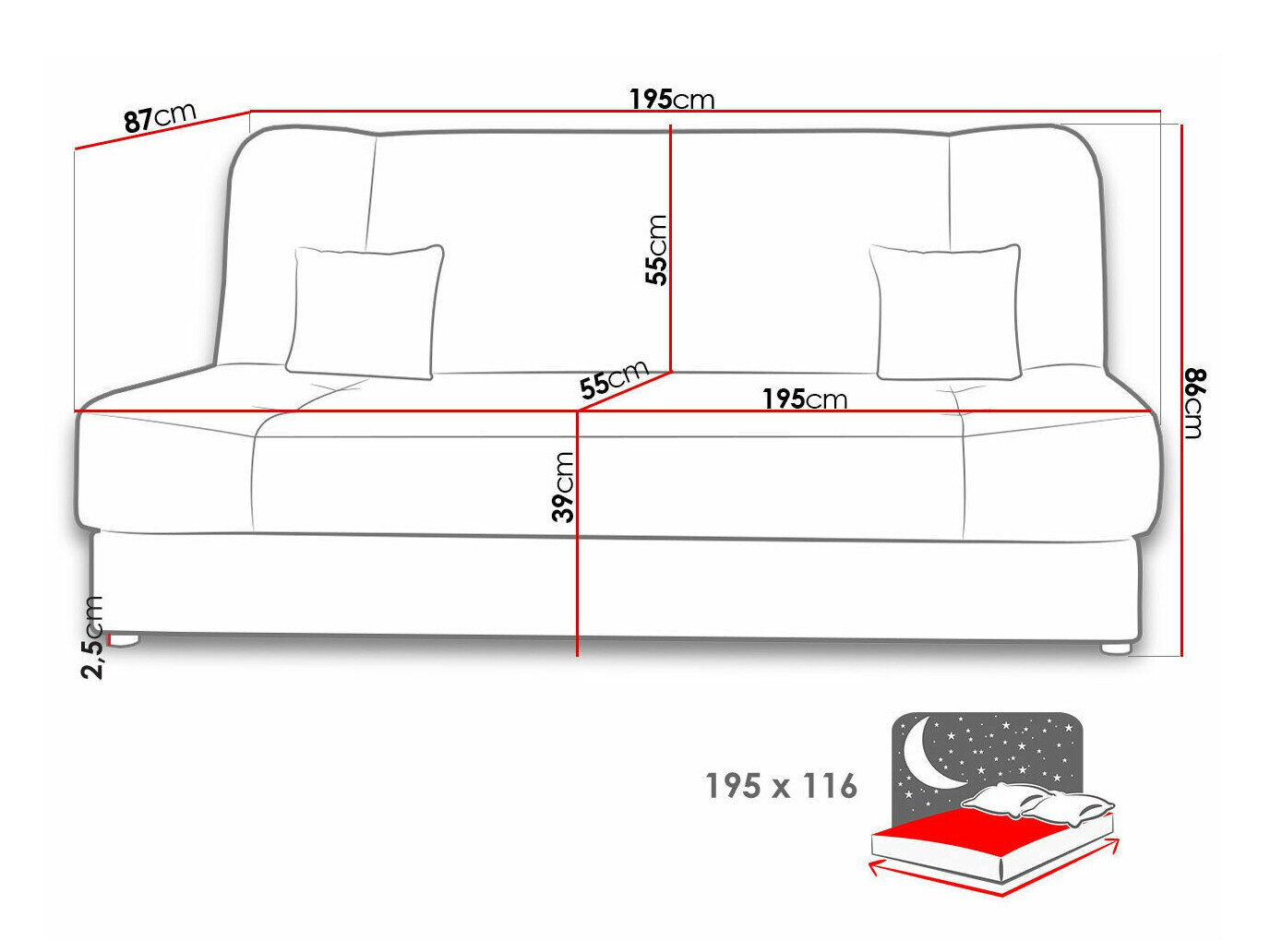 Sovesofa Comfivo Cera III (Poso 14)