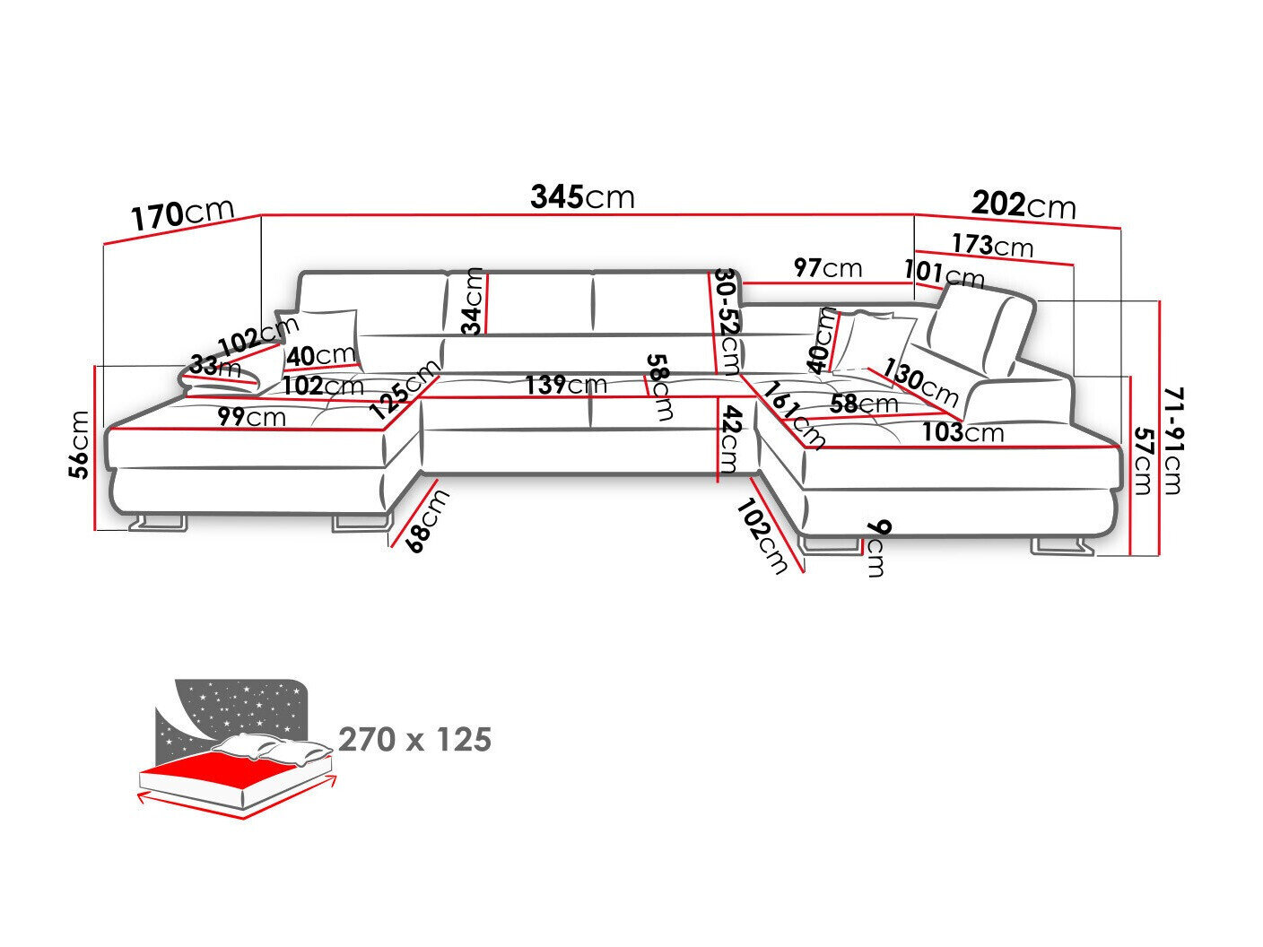 Hjørnesofa Comfivo 138 (Poso 110)