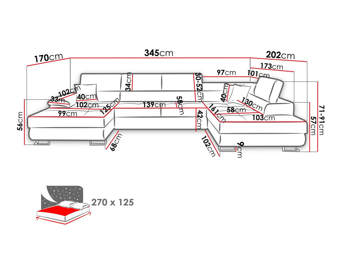 Hjørnesofa Comfivo 138 (Poso 39)