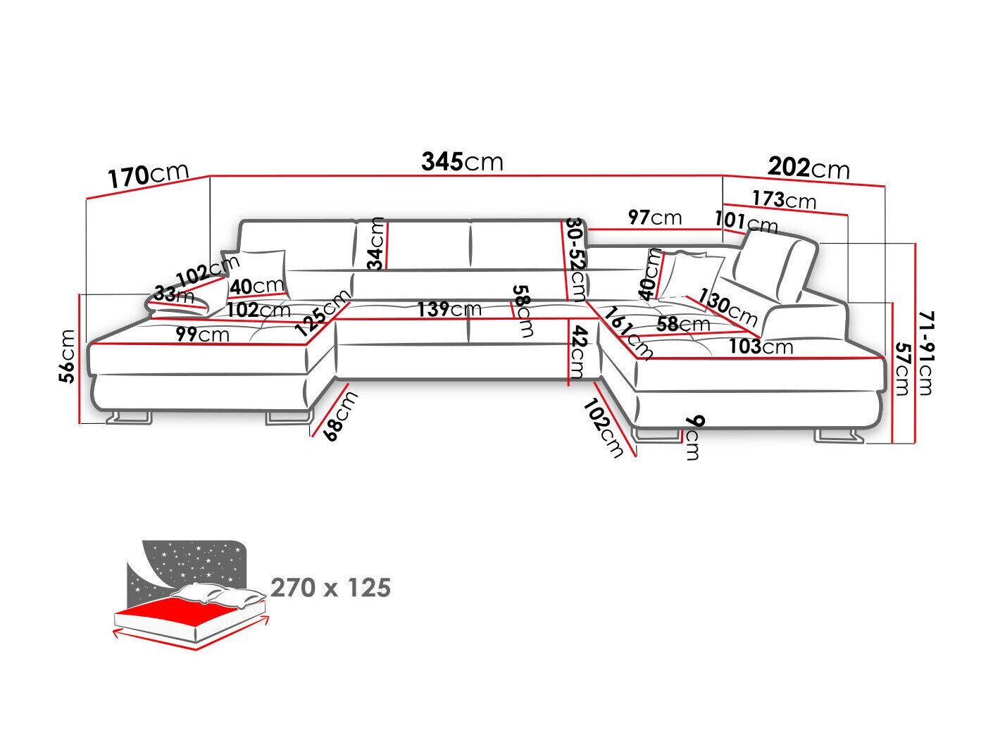 Hjørnesofa Comfivo Ruta (Poso 100)