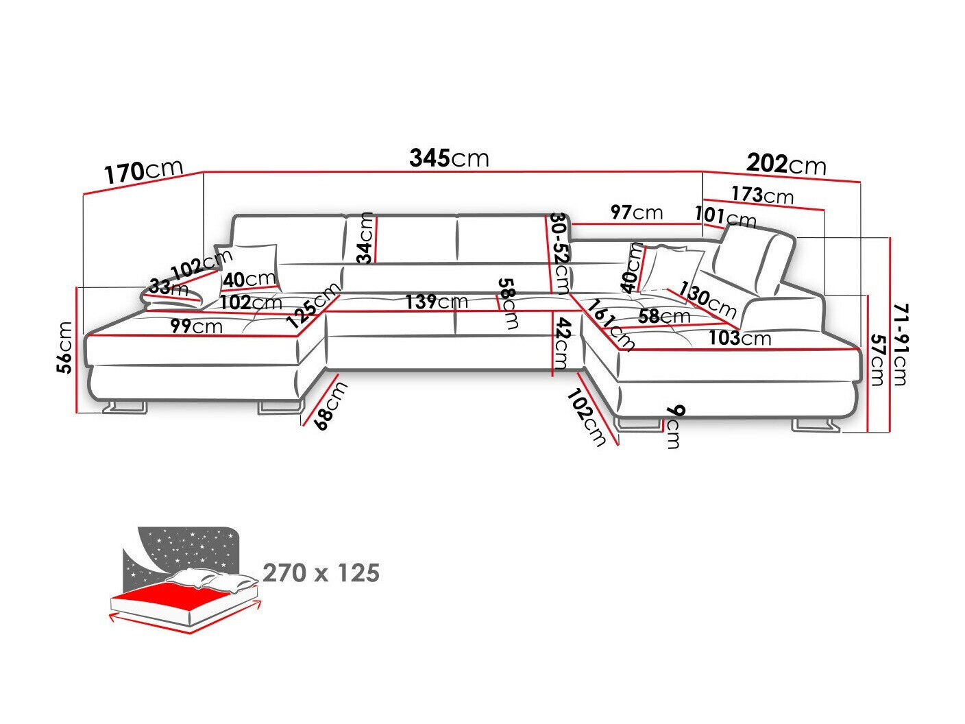 Hjørnesofa Comfivo Ruta (Poso 14)