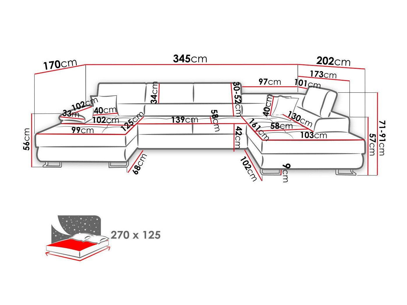 Hjørnesofa Comfivo Ruta (Poso 39)