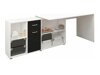 Birou de colt Gilroy 113 (Alb + Negru lucios)