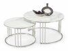 Ensemble tables basses Houston 1503 (Argent + Marbre blanc)