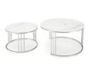 Ensemble tables basses Houston 1503 (Argent + Marbre blanc)