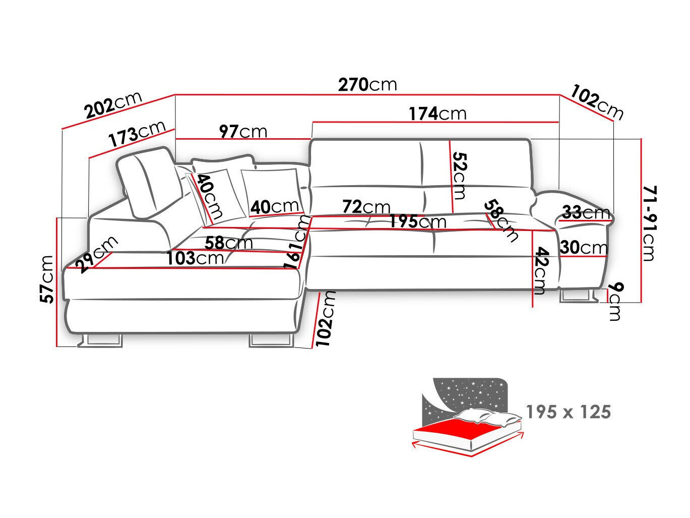 Hjørnesofa Comfivo 139 (Poso 100)