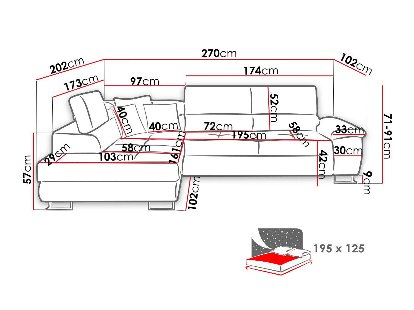 Hjørnesofa Comfivo Ruta I (Poso 01)