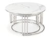Salontafel set Houston 1503 (Zilver + Wit marmer)