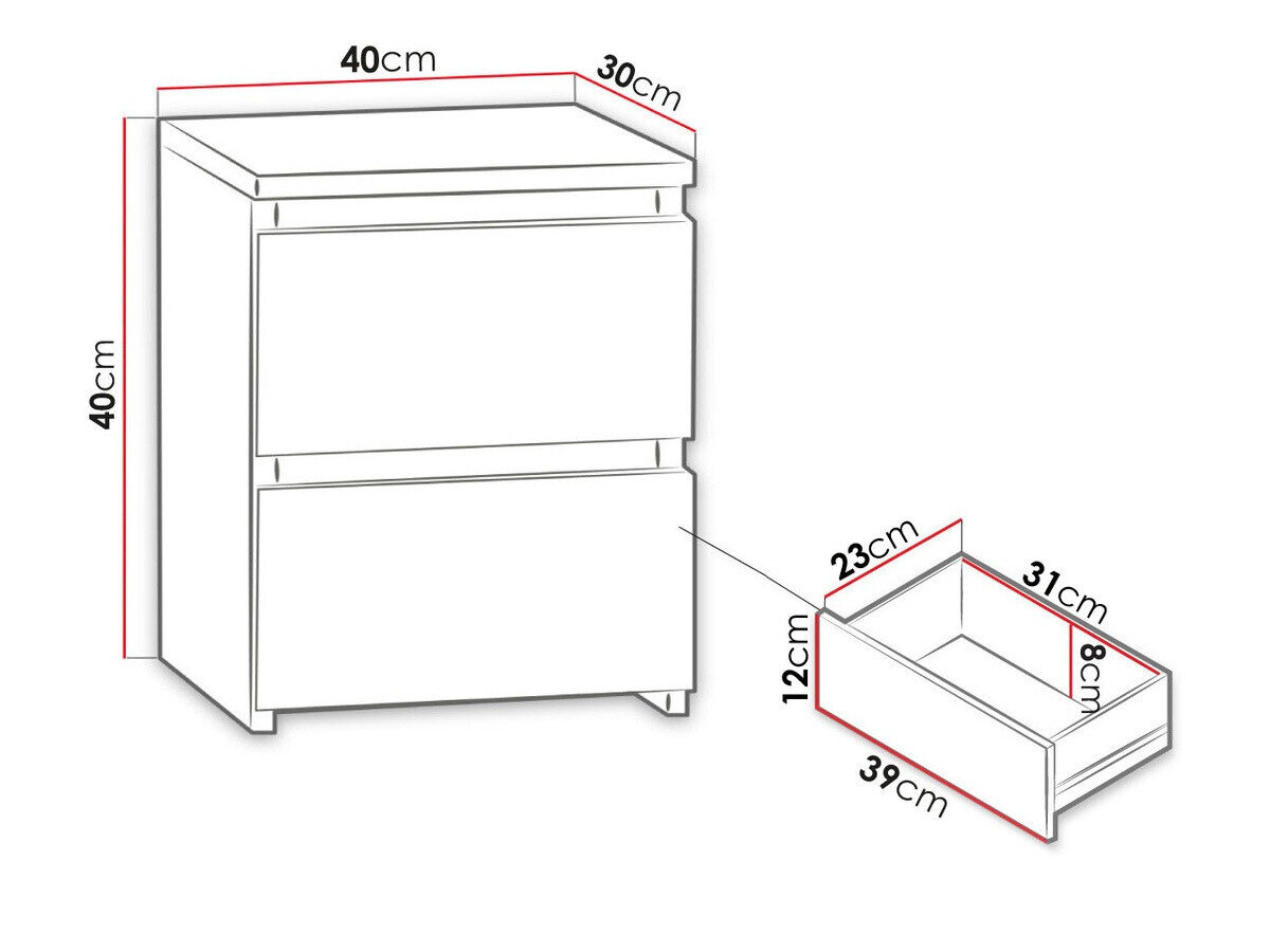Nachtkastje Comfivo Structor I (Wit)