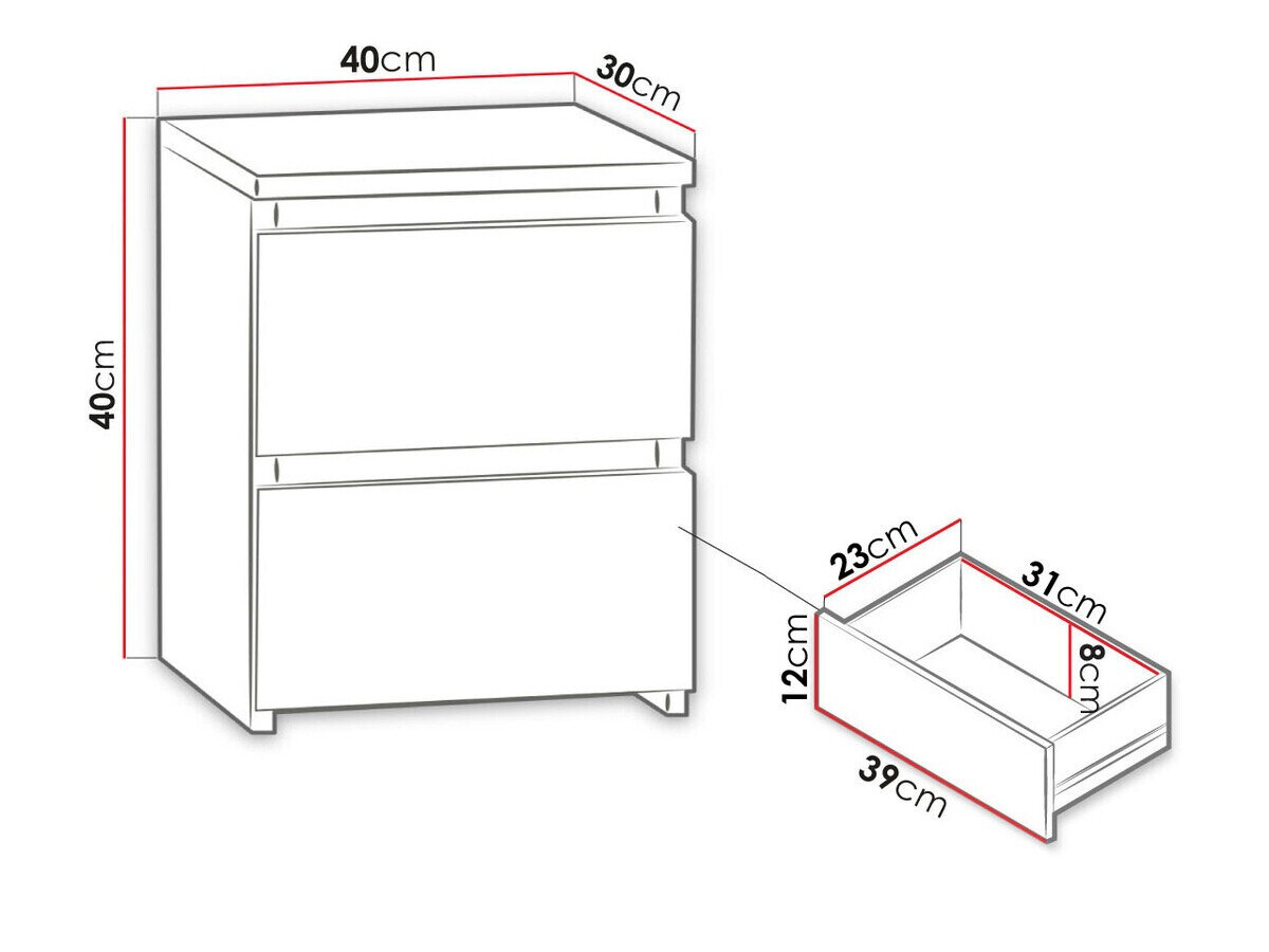 Sengebord Comfivo 158 (Sonoma eg)