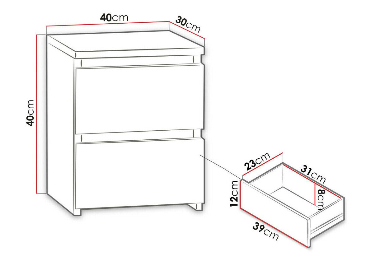 Sengebord Comfivo 158 (Sort)