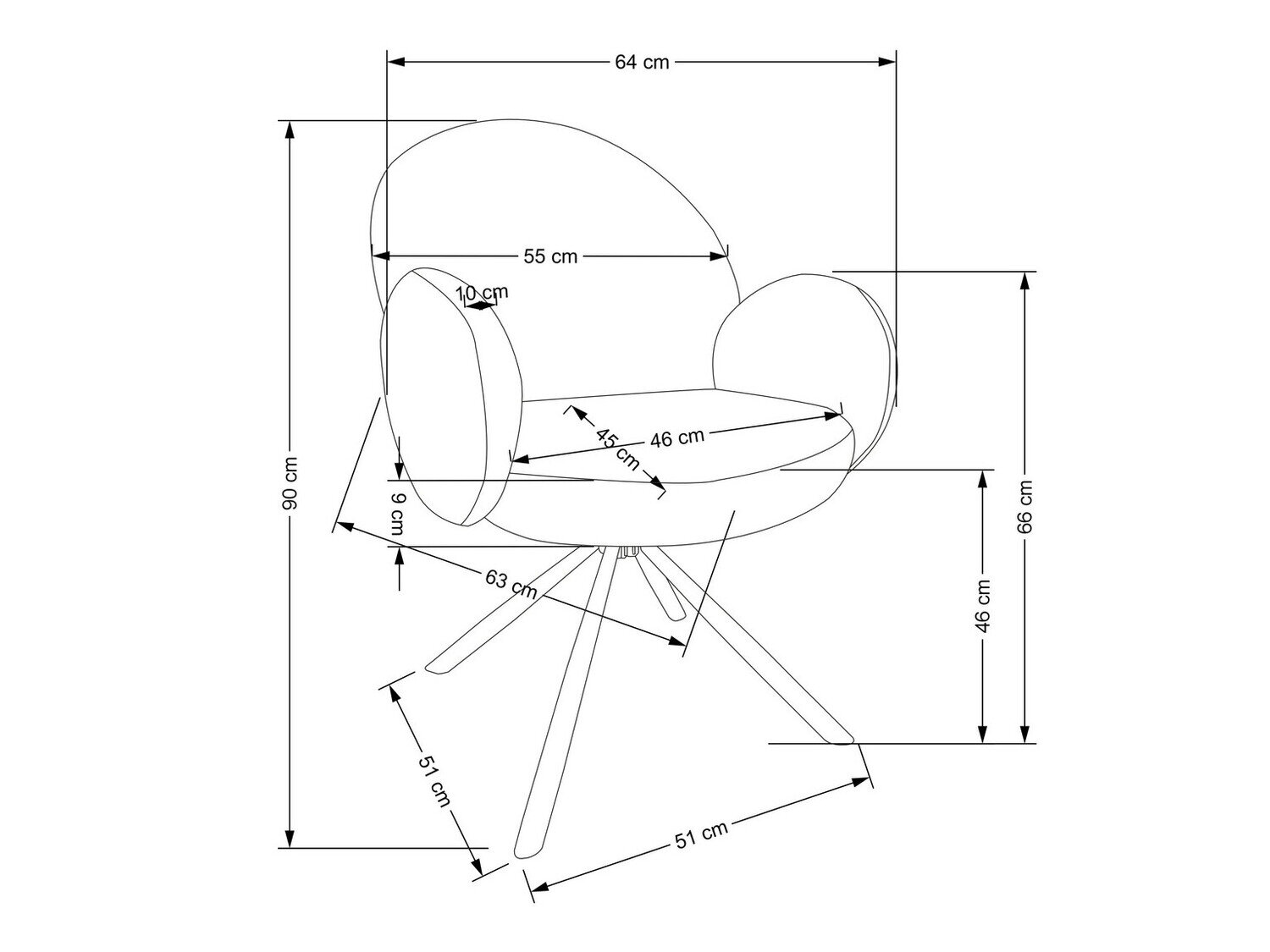 Stol Houston 1527 (Grå + Sort)