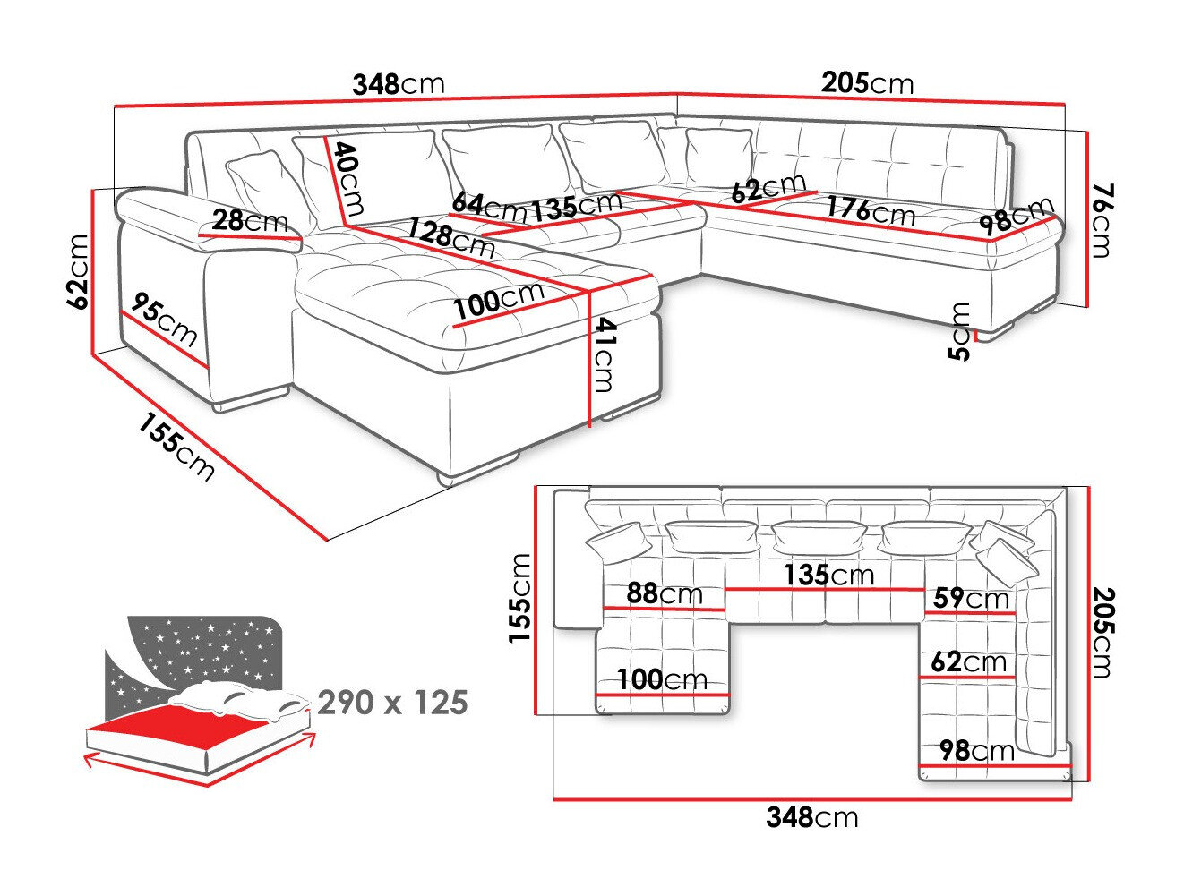 Hjørnesofa Comfivo Gemma II (Højre)