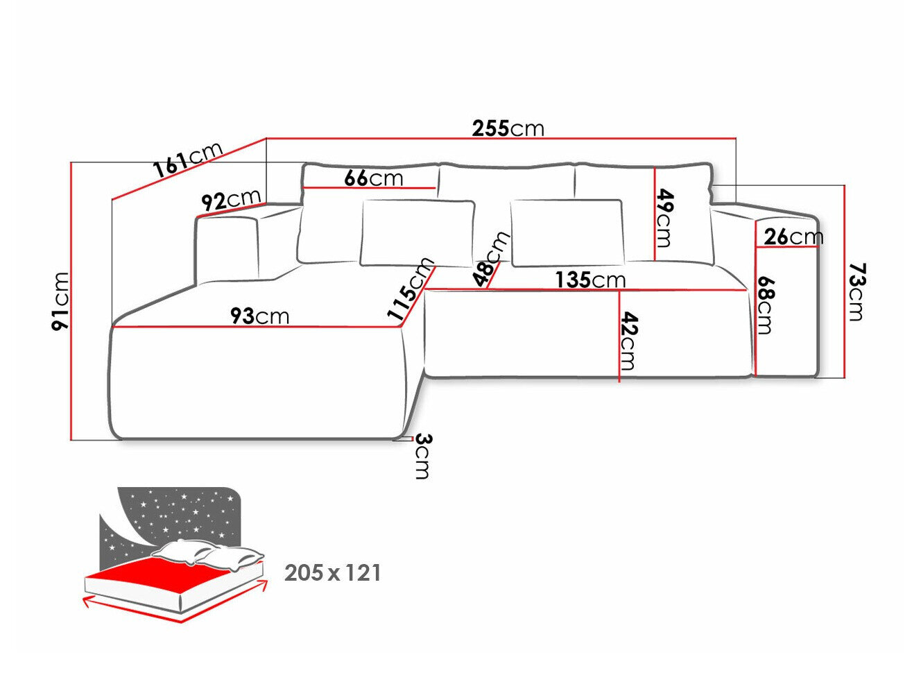 Hjørnesofa Arvada 116 (Poso 05)
