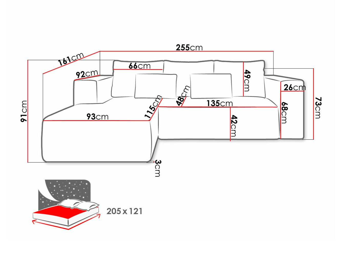 Hjørnesofa Arvada 116 (Poso 14)