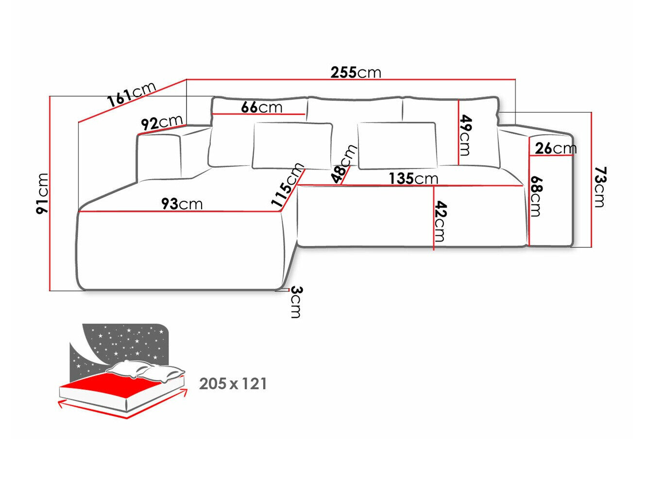 Hjørnesofa Arvada 116 (Poso 34)