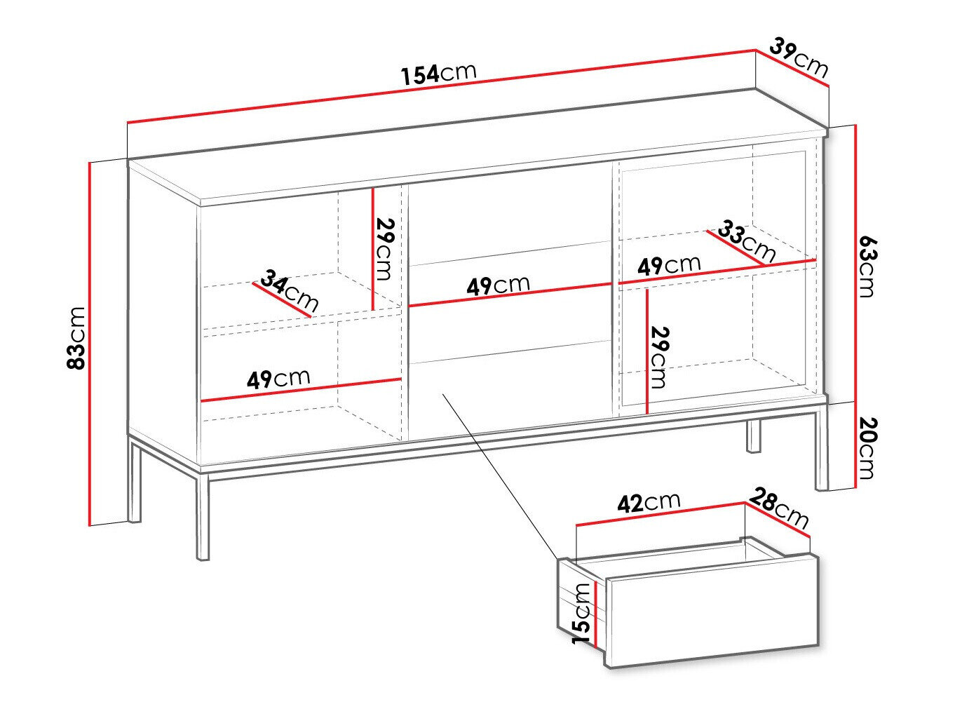 Kommode Manal (Sort + Wotan eg)