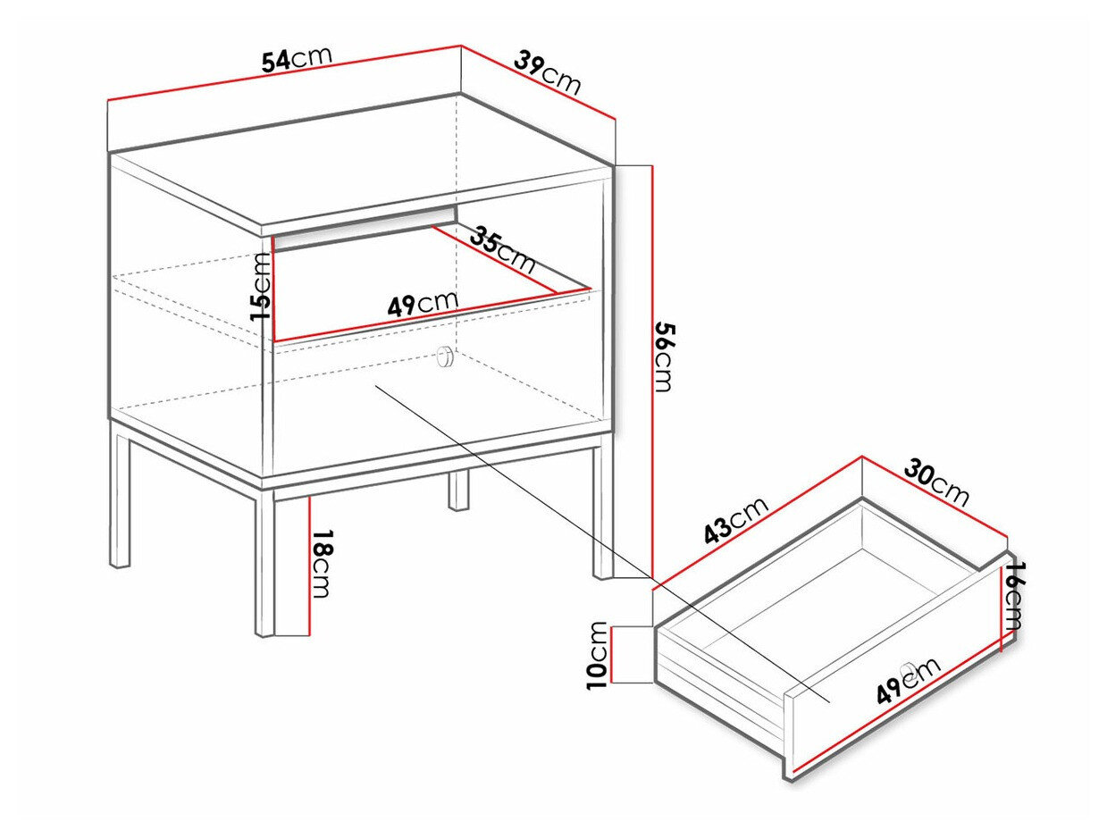 Sengebord Formis (Hvid)