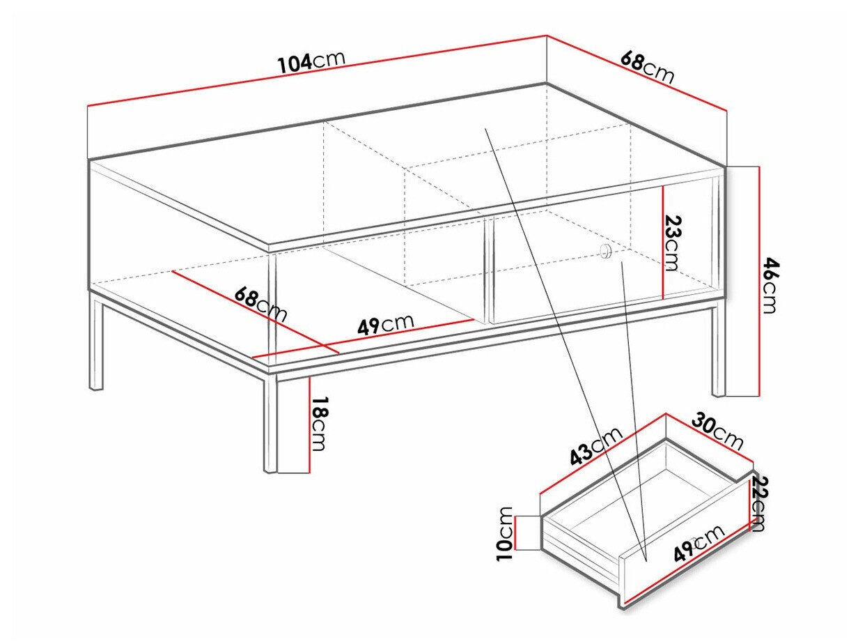 Sofabord Romveri 105 (Hvid)