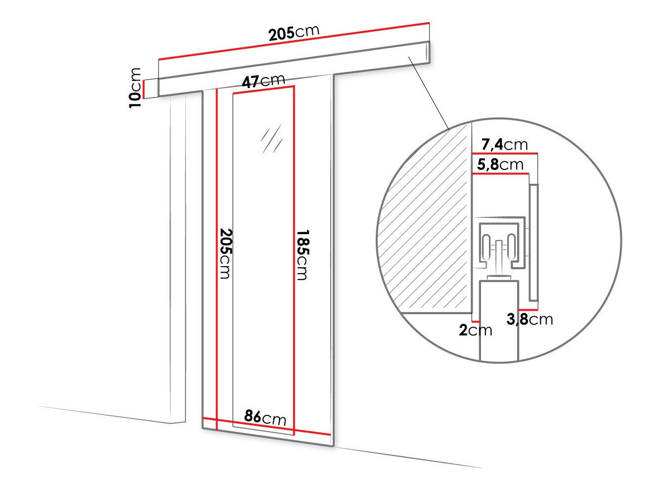 Skydedør Closico 169 (Brun)