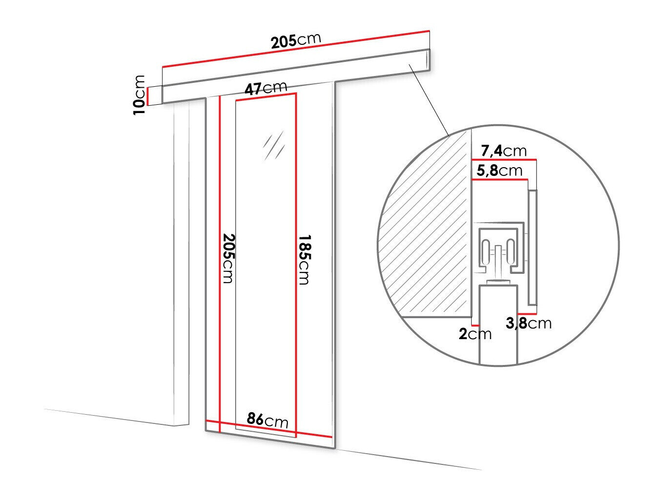 Skydedør Closico 169 (Sonoma eg)