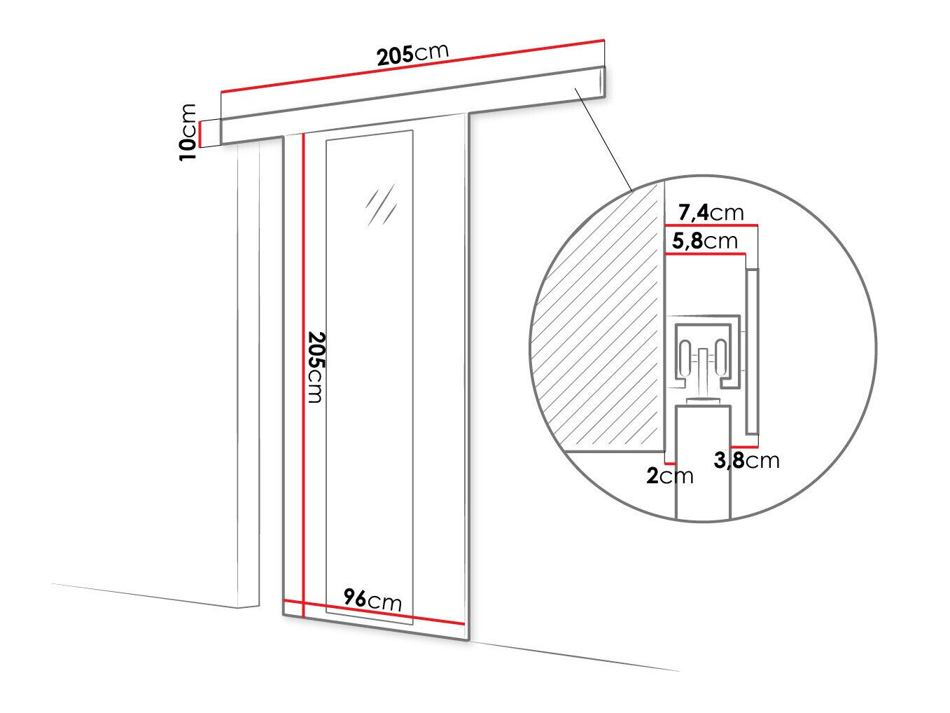 Skydedør Closico Portalis IV (Hvid)