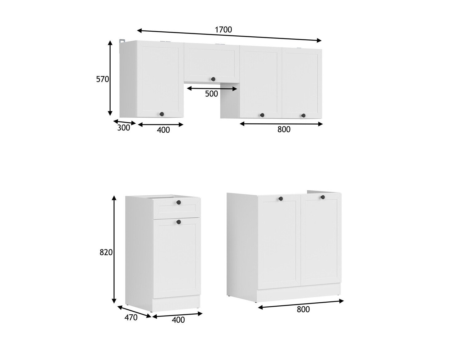 Modulkøkkensæt Classic White 117
