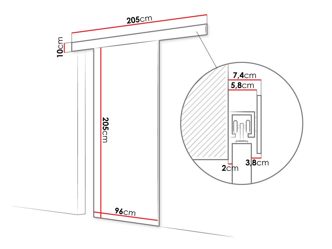 Skydedør Closico Portalis II (Sonoma eg)