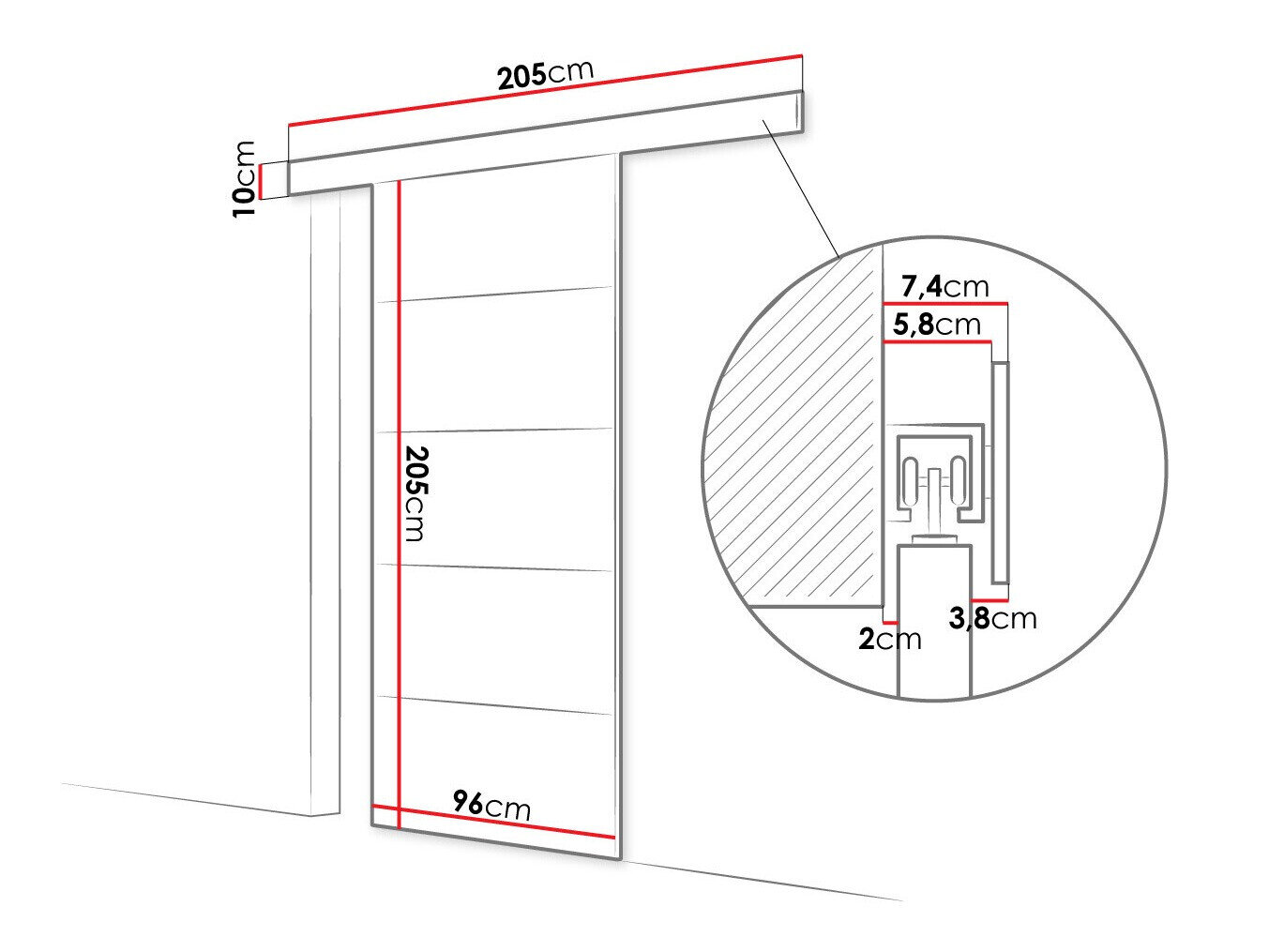 Skydedør Closico Portalis III (Sonoma eg)