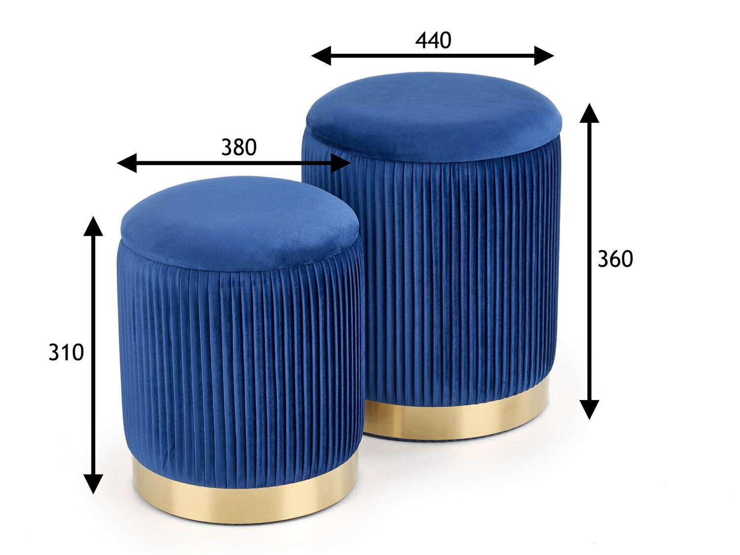 Sæt puffer Houston 1153 (Mørkeblå)