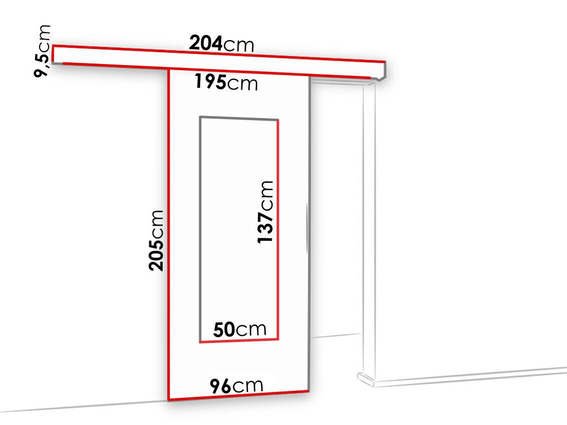 Skydedør Dover 119 (Mørk aske)