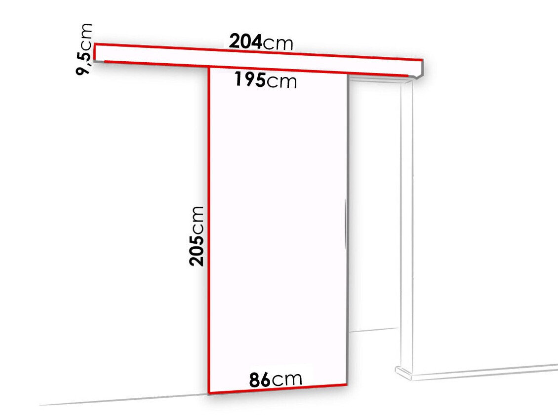 Skydedør Dover 123 (Mørk aske + Sort)