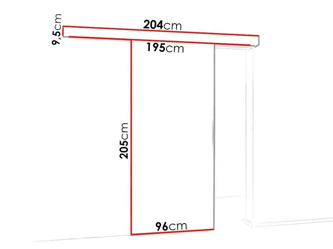 Skydedør Dover 124 (Mørk aske + Sort)