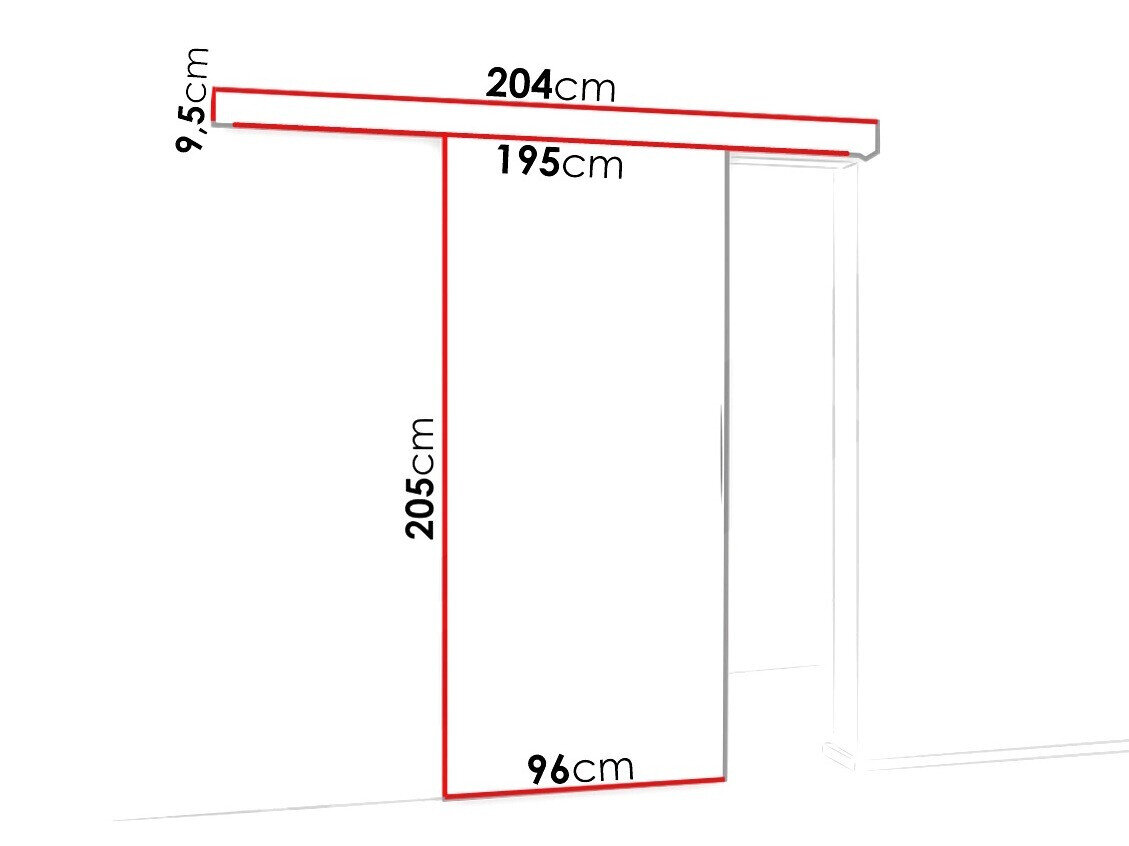 Skydedør Dover 124 (Sonoma eg + Sort)