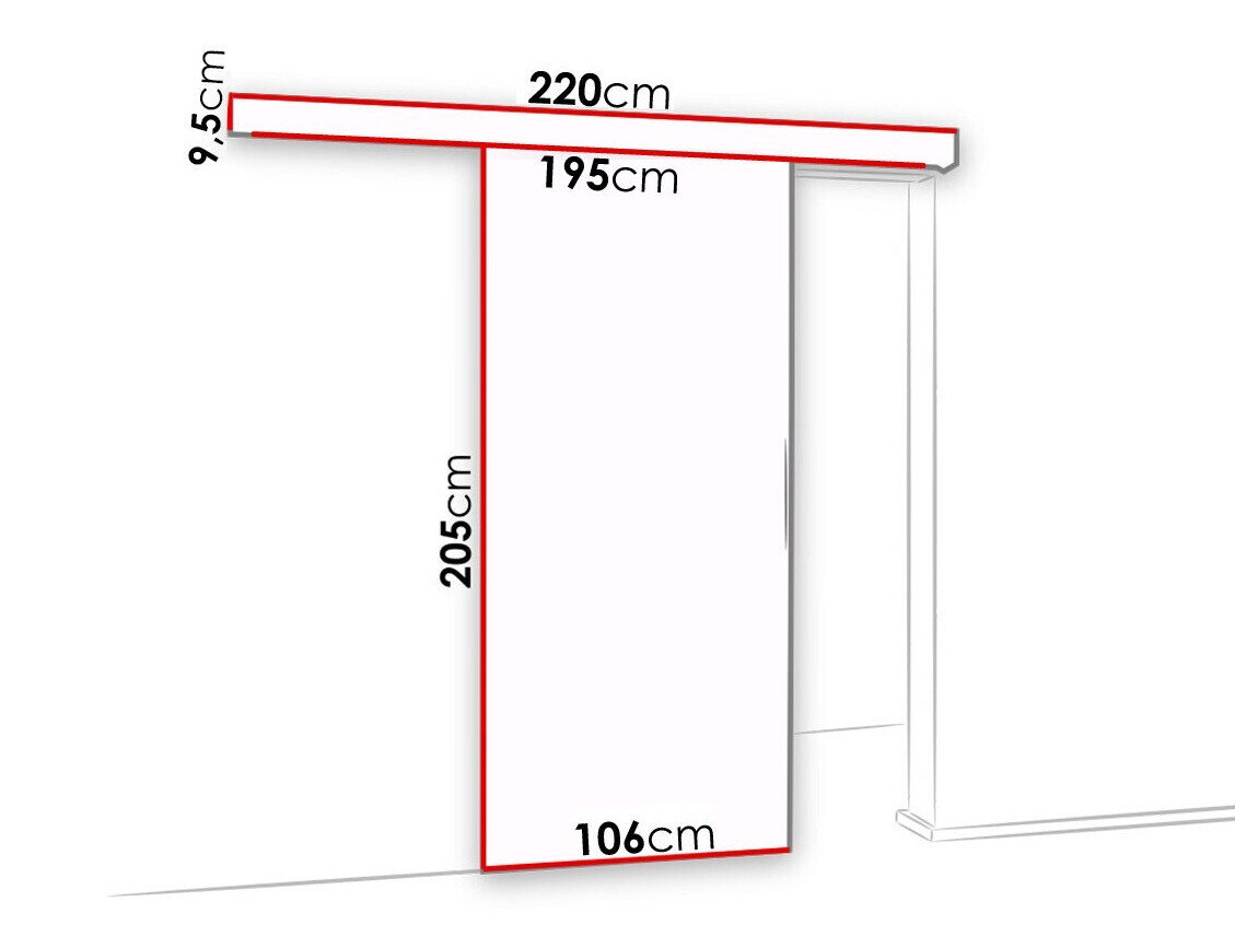 Skydedør Dover 126 (Antracit + Sort)