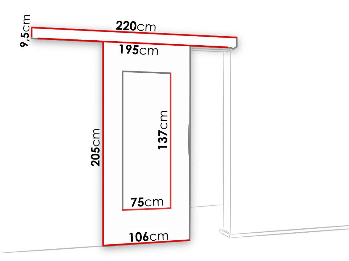 Skydedør Dover 132 (Sonoma eg)