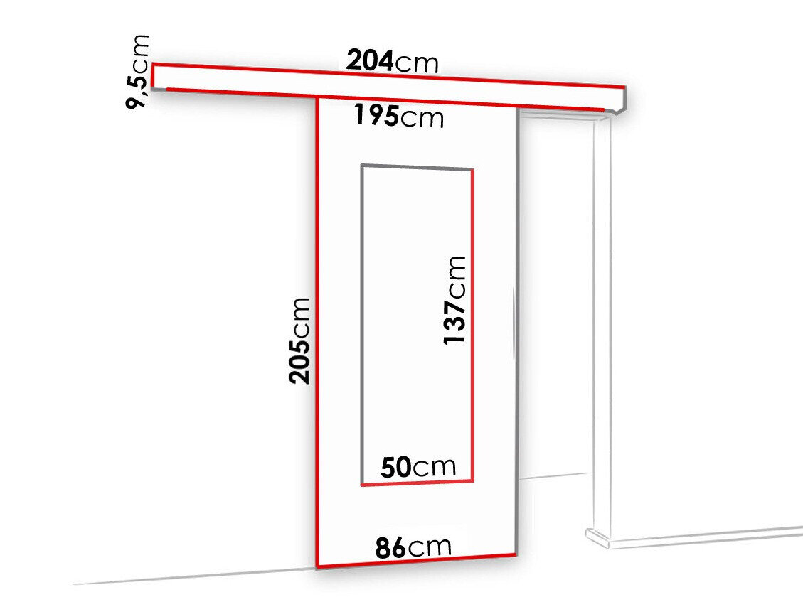 Skydedør Dover 128 (Antracit)
