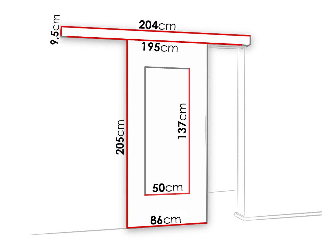 Skydedør Dover 128 (Mørk aske)