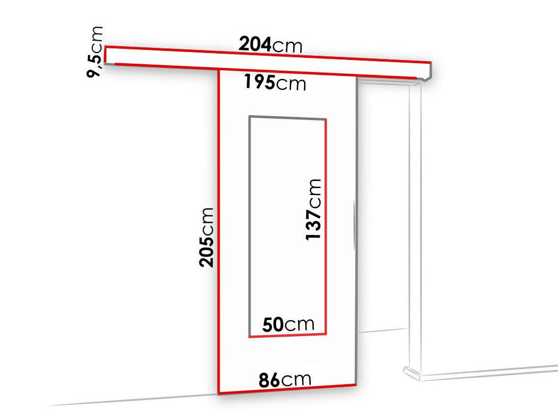 Skydedør Dover 128 (Sonoma eg)