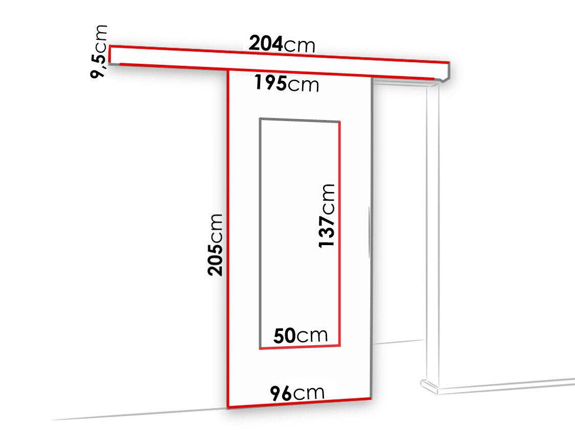 Skydedør Dover 129 (Hvid)