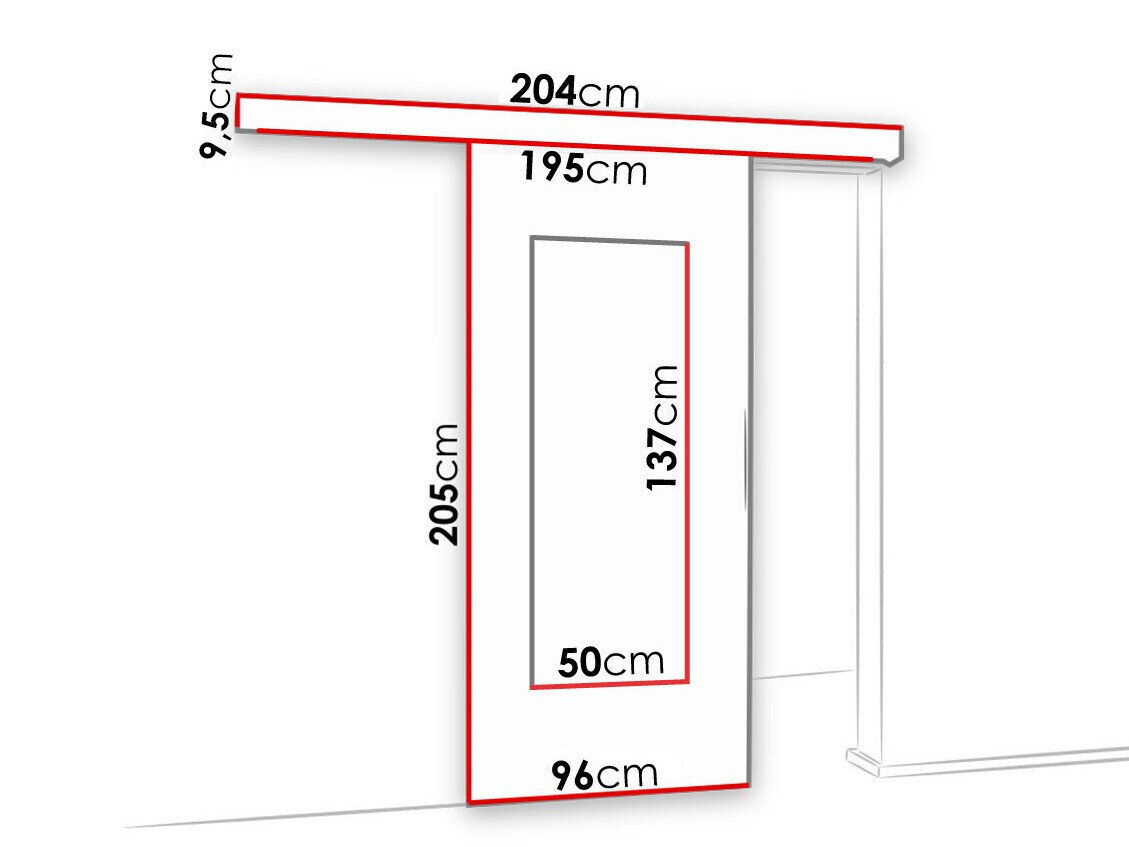 Skydedør Dover 129 (Sonoma eg)