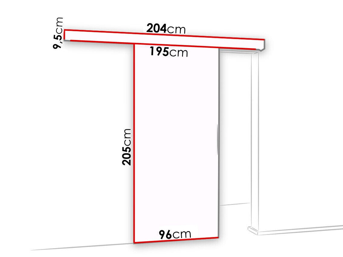 Skydedør Dover 134 (Mørk aske + Sort)
