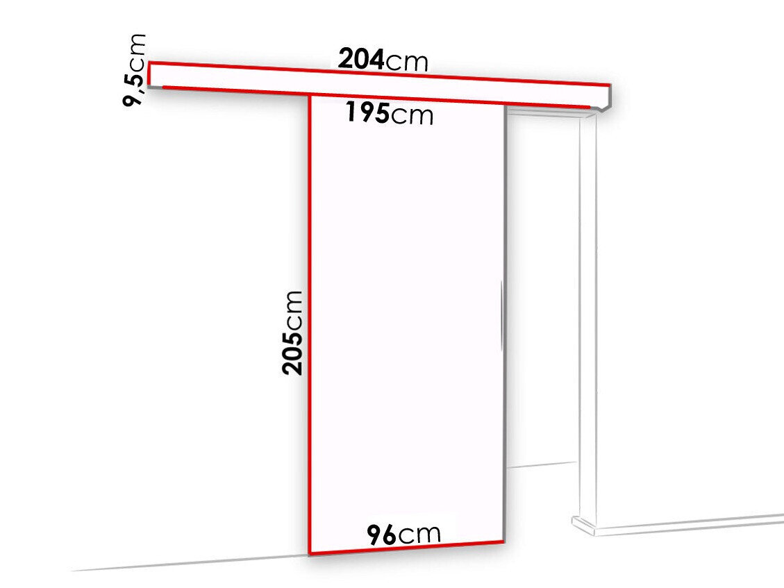 Skydedør Dover 139 (Mørk aske + Sort)